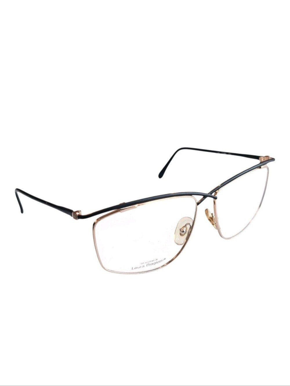 Vintage NOS Laura Biagiotti V662 EK4 Eyeglasses Black/ Gold Made In Italy